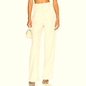 NWT LPA Baldwin Ivory Linen Blend Trouser High Waist Pants XS MSRP $228